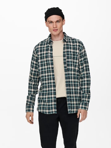 Only & Sons - Ajuste regular Camisa 'ONSNIREL' en verde: frente