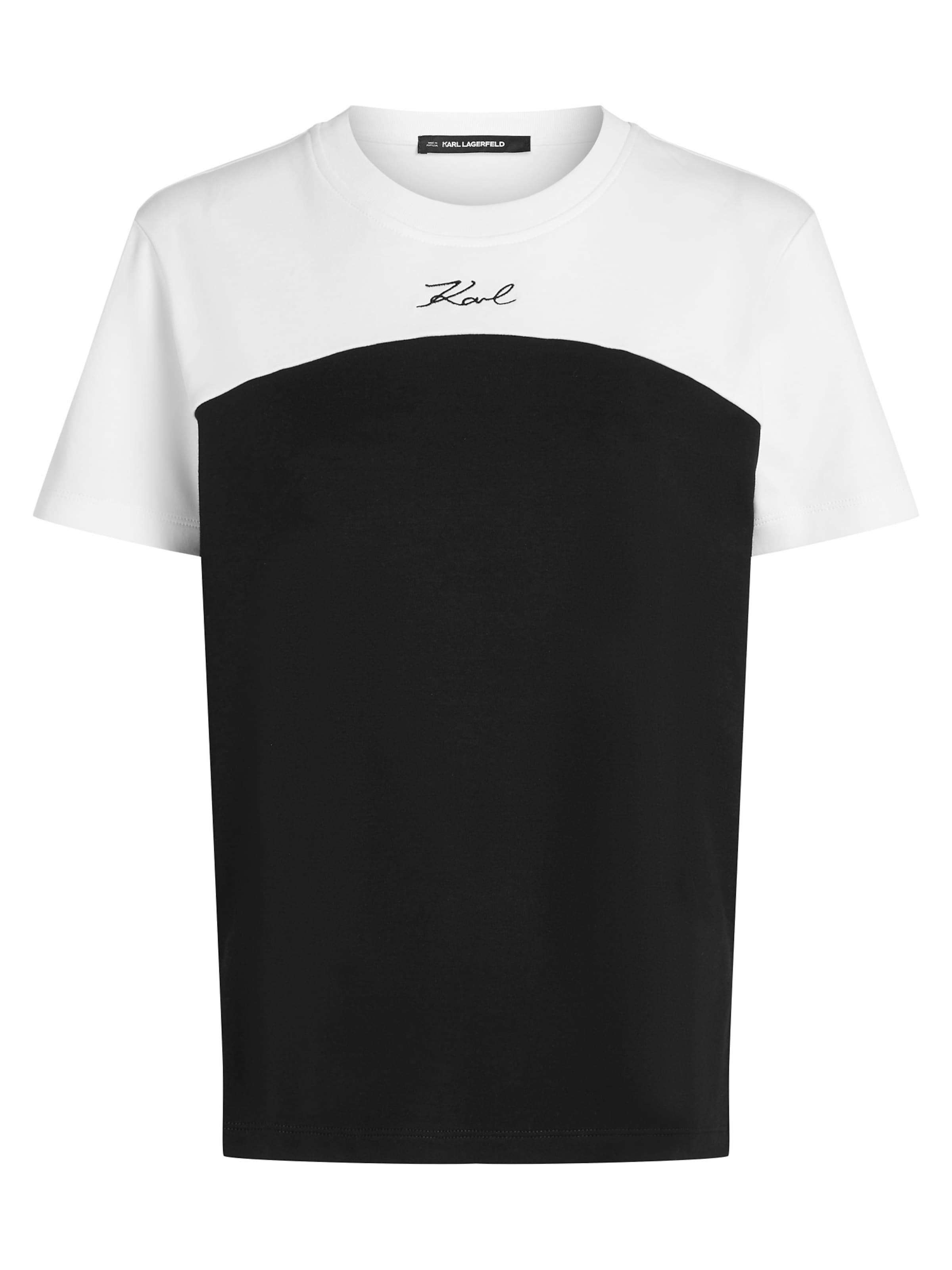 Karl Lagerfeld Shirt 'SIGNATURE MONOCHROME' in de kleur Zwart / Wit, Productweergave