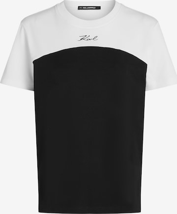 Karl LagerfeldMajica 'SIGNATURE MONOCHROME' - bijela boja: prednji dio