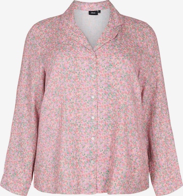 Zizzi Pajama shirt 'DOWE' in Pink: front