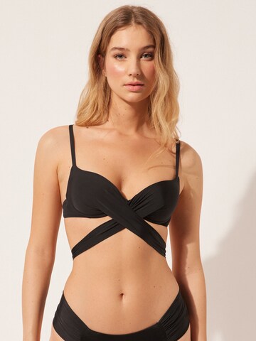 CALZEDONIA Bralette Bikini Top in Black: front