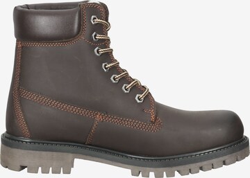 TOM TAILOR Lace-Up Boots in Brown