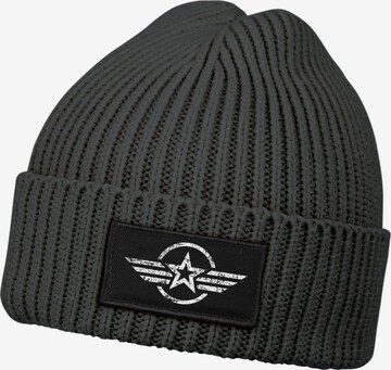 Neverless Beanie 'Airforce Wings' in Grey: front