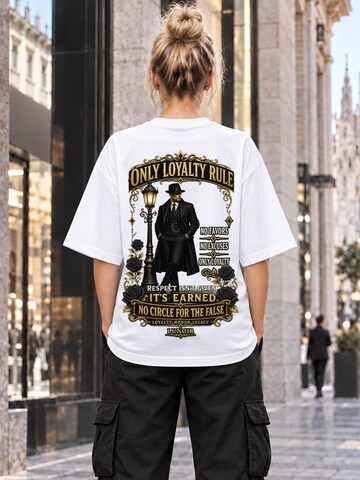 LUNØIR Studio Shirt 'Only Loyalty Rule' in Wit