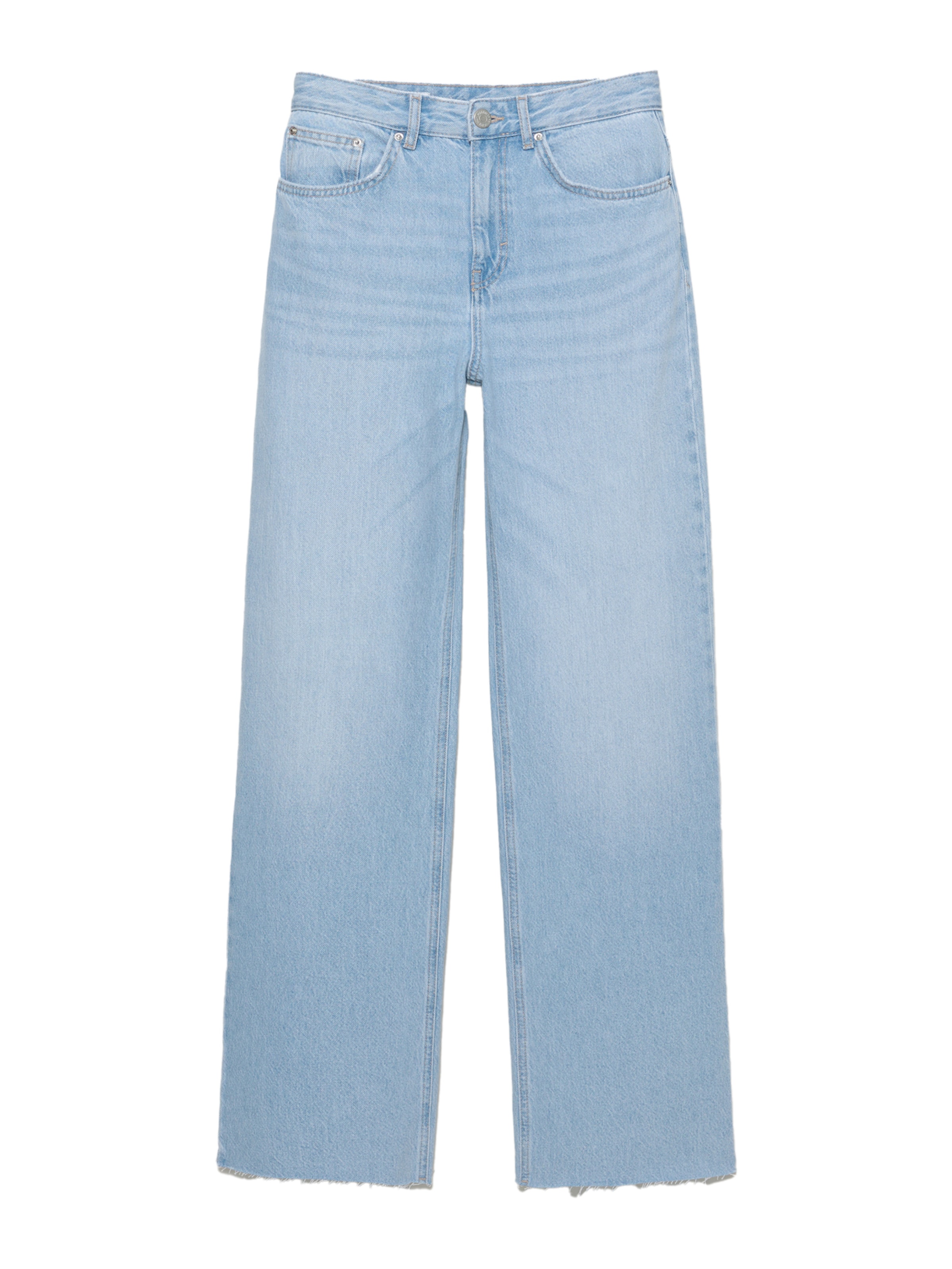 Pull&Bear Wide leg Jeans in Blue: front