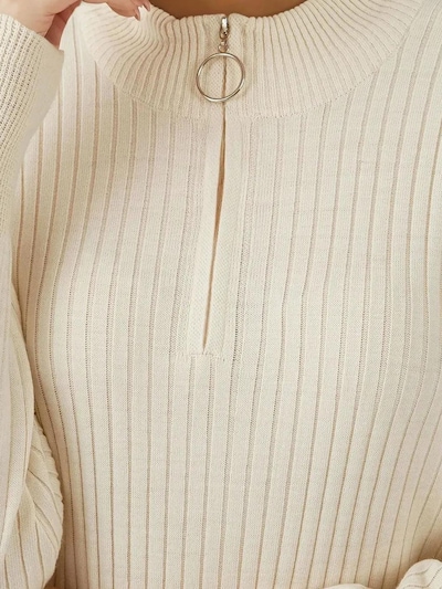 Bigdart Vestido de malha em branco natural, Vista do artigo