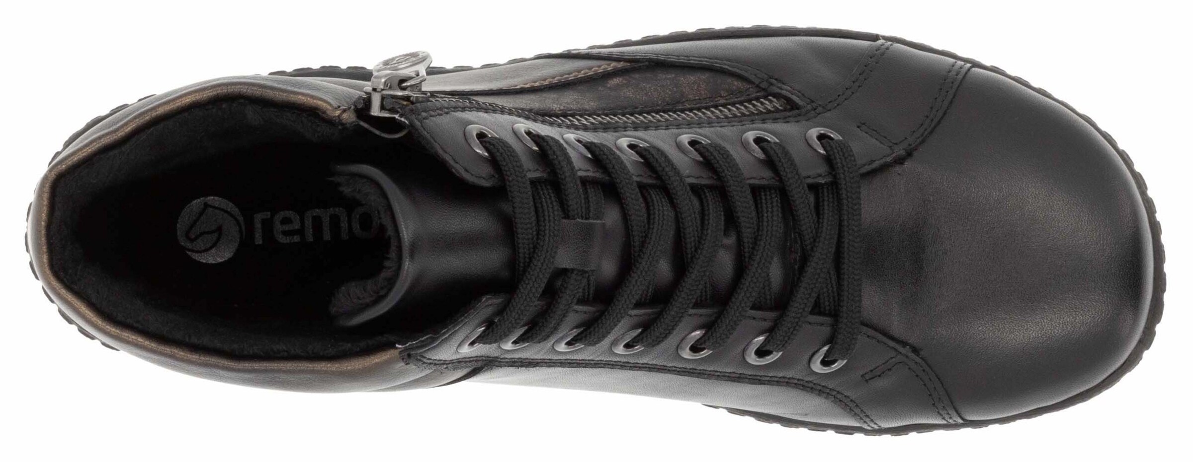 REMONTE Lace-Up Ankle Boots in Black