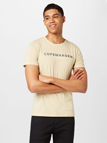 T-Shirt Lindbergh en beige : devant