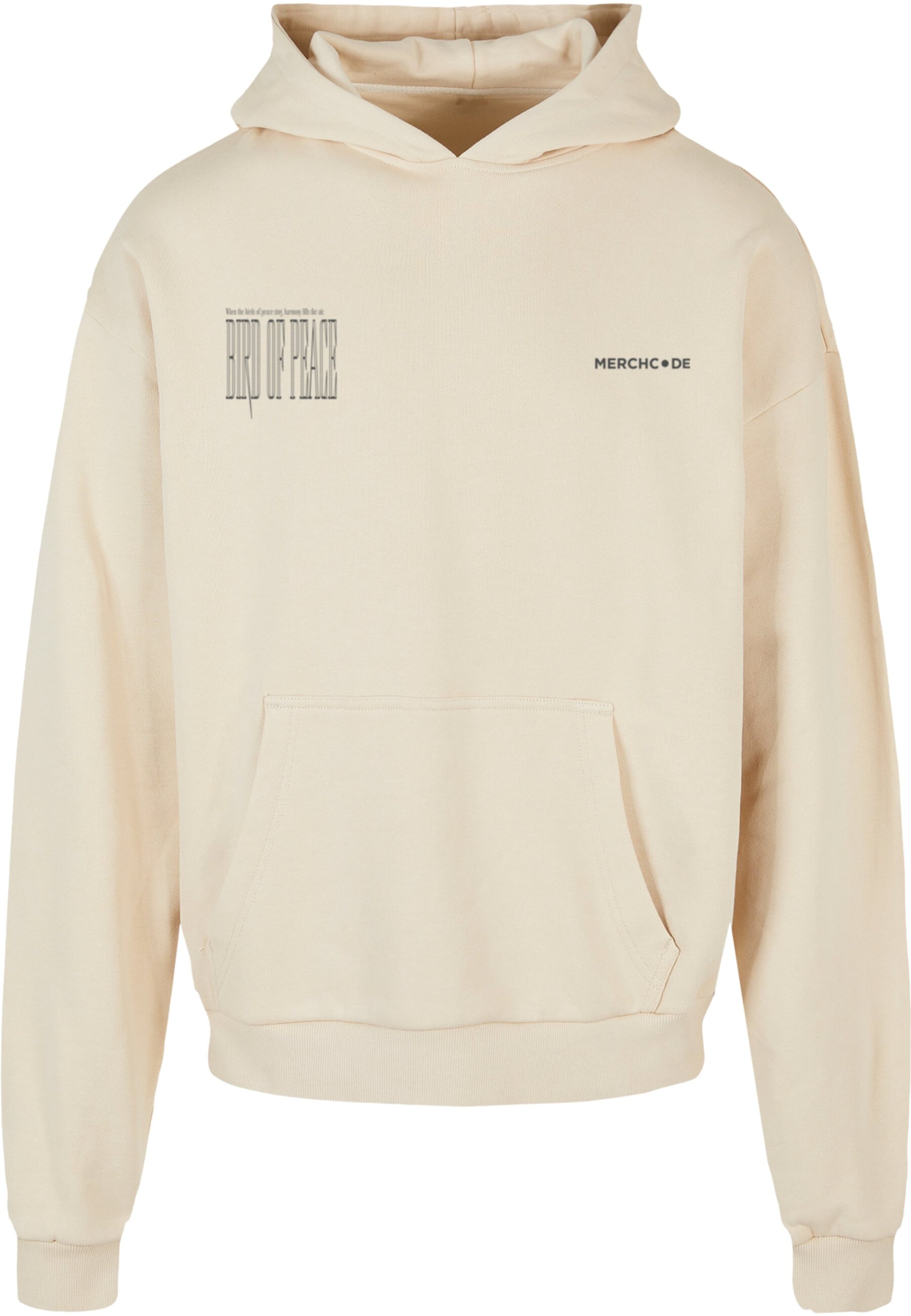 Merchcode Sweatshirt 'Birds Of Peace 2' in Beige: front