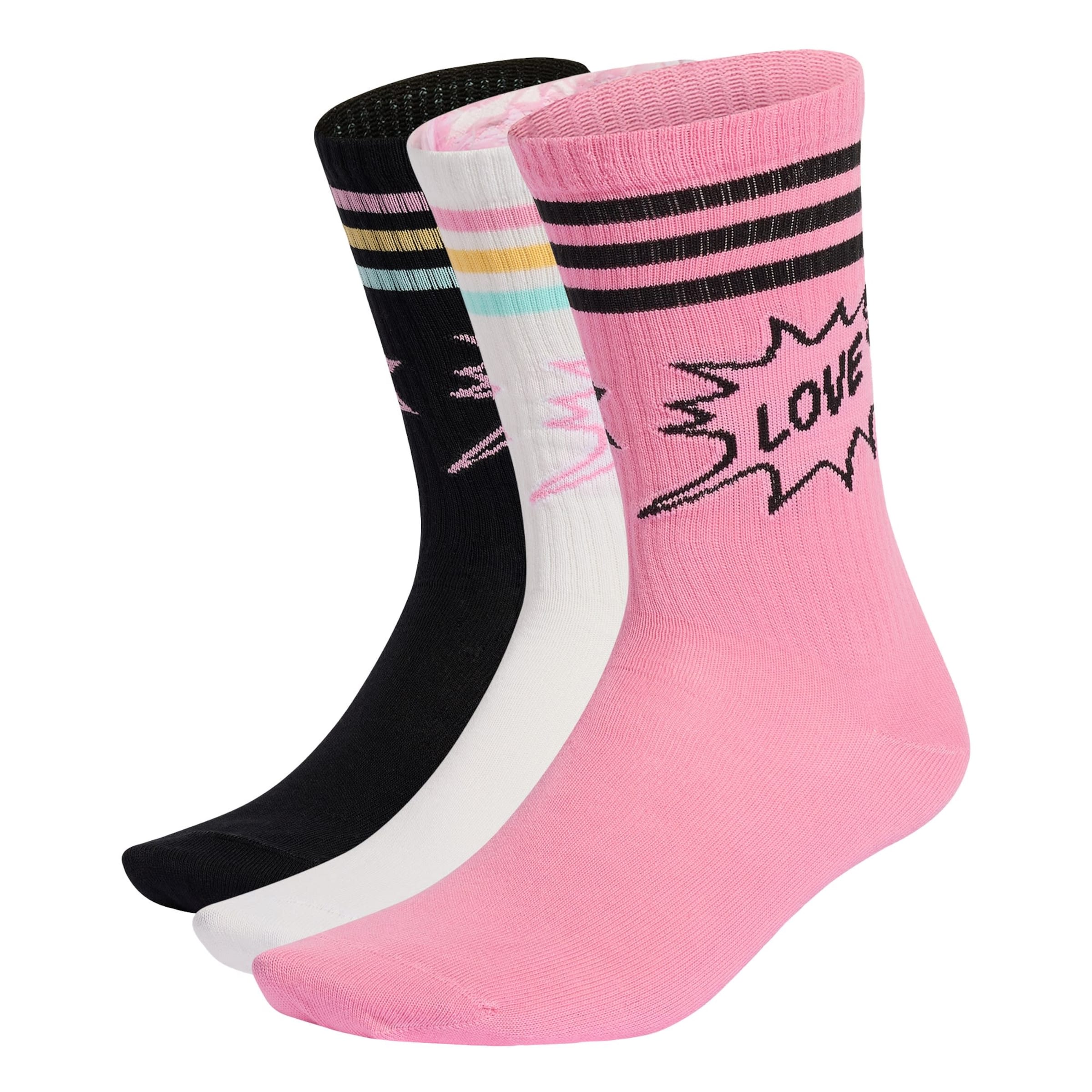 ADIDAS ORIGINALS Sokken 'Pride' in 31-33 in de kleur Geel / Lichtroze / Zwart / Wit, Productweergave