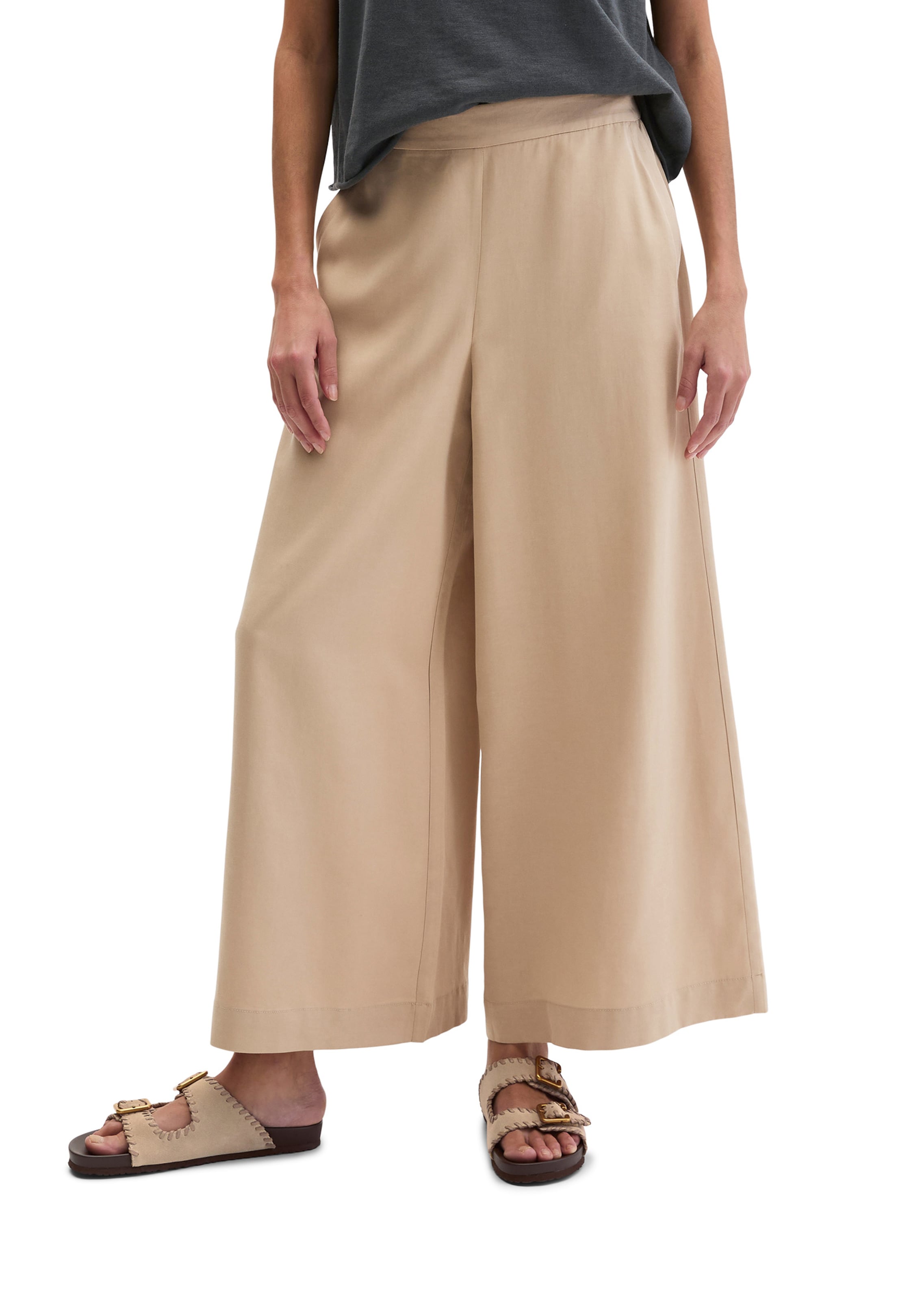 Wide Leg Pantalon Marc O'Polo en beige : devant