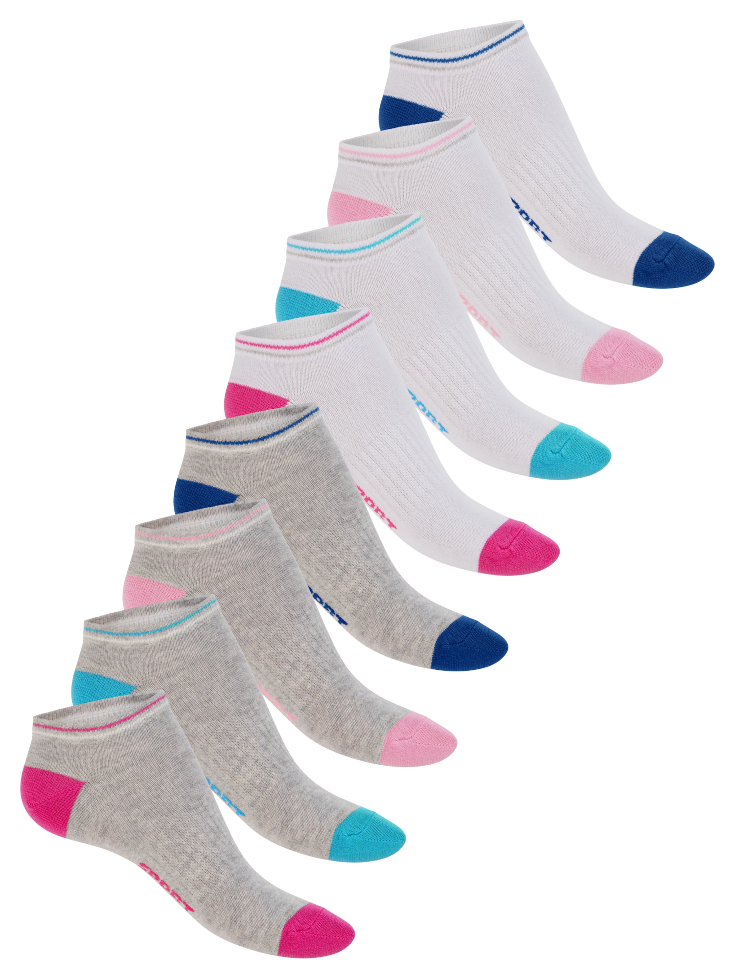 footstar Ankle Socks 'Ringel' in Grey: front