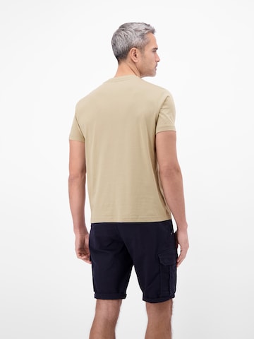 LERROS Lässiges, unifarbenes T-Shirt aus reiner Baumwolle mit Print in Beige