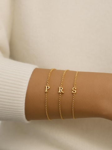 Luxenter Armband 'Alphabet S' in Goud