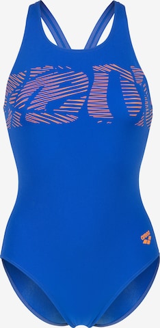 ARENA Bustier Uimapuku 'Graphic V Back' värissä sininen: etupuoli