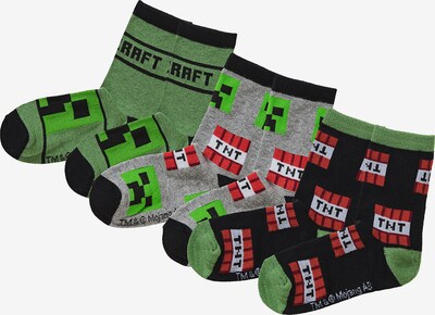 Minecraft Socken in graumeliert / apfel / schwarz, Produktansicht