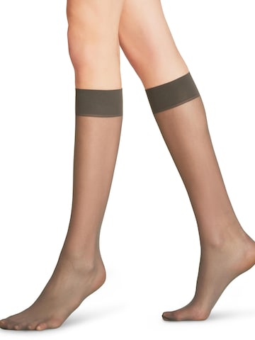 FALKE Overknee Strümpfe 'Matt Deluxe' in Grau: Vorderseite