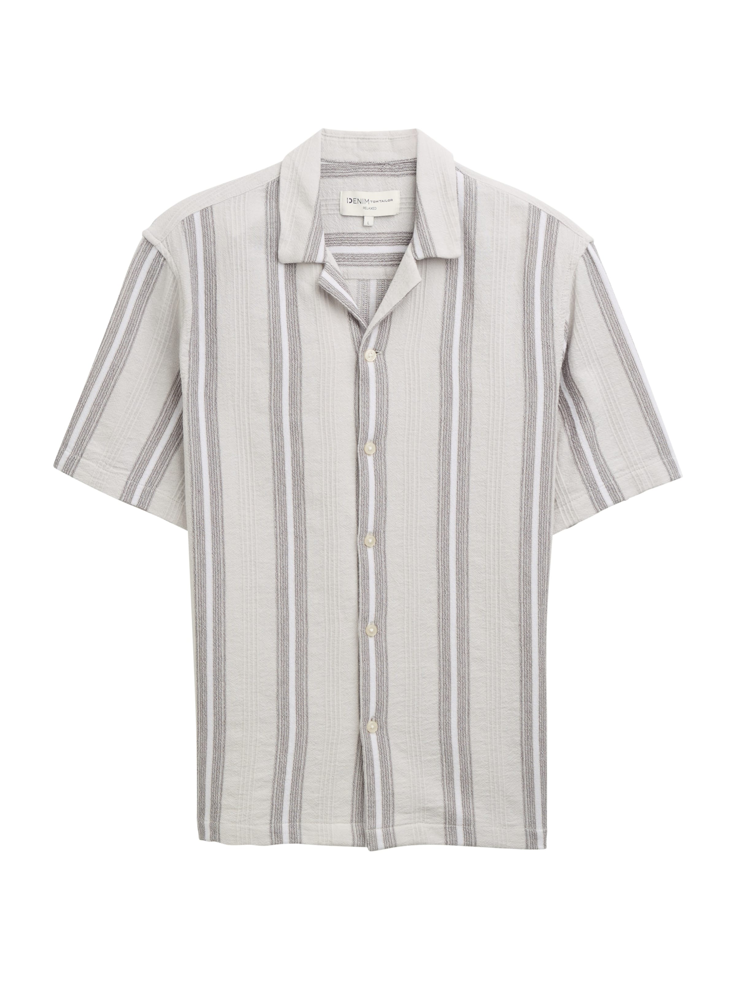 TOM TAILOR DENIM Regular fit Риза в сиво: отпред