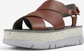 CAMPER Strap Sandals 'Oruga Up ' in Brown: front