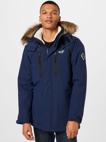 HOLLISTER Winterjas in Blauw: voorkant