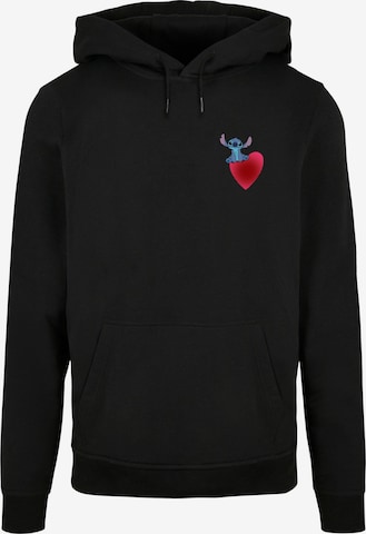 Sweat-shirt 'Lilo and Stitch - Sitting On Heart' ABSOLUTE CULT en noir : devant