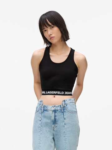 juoda KARL LAGERFELD JEANS Palaidinė be rankovių 'Milano': priekis