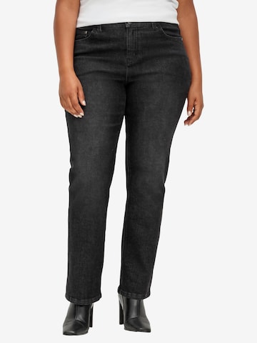 SHEEGO Regular Jeans in Black: front