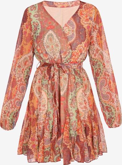 ebeeza Koktel haljina u pastelno zelena / koraljna / breskva / ciglasto crvena, Pregled proizvoda