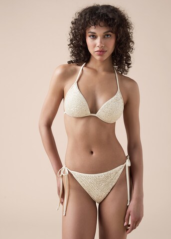CALZEDONIA Triangle Bikini Top 'SEQUIN NET' in White: front