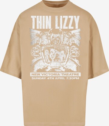 Merchcode Shirt 'Thin Lizzy - New Victoria Theatre' in Beige: front