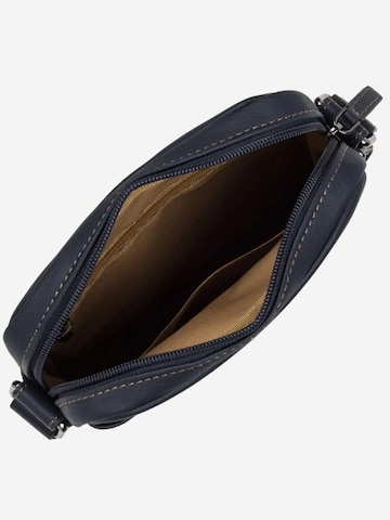 Sac à bandoulière 'Lancaster Sacoche cuir de vachette SOFT VINTAGE Bleu/Camel' LANCASTER Paris en bleu