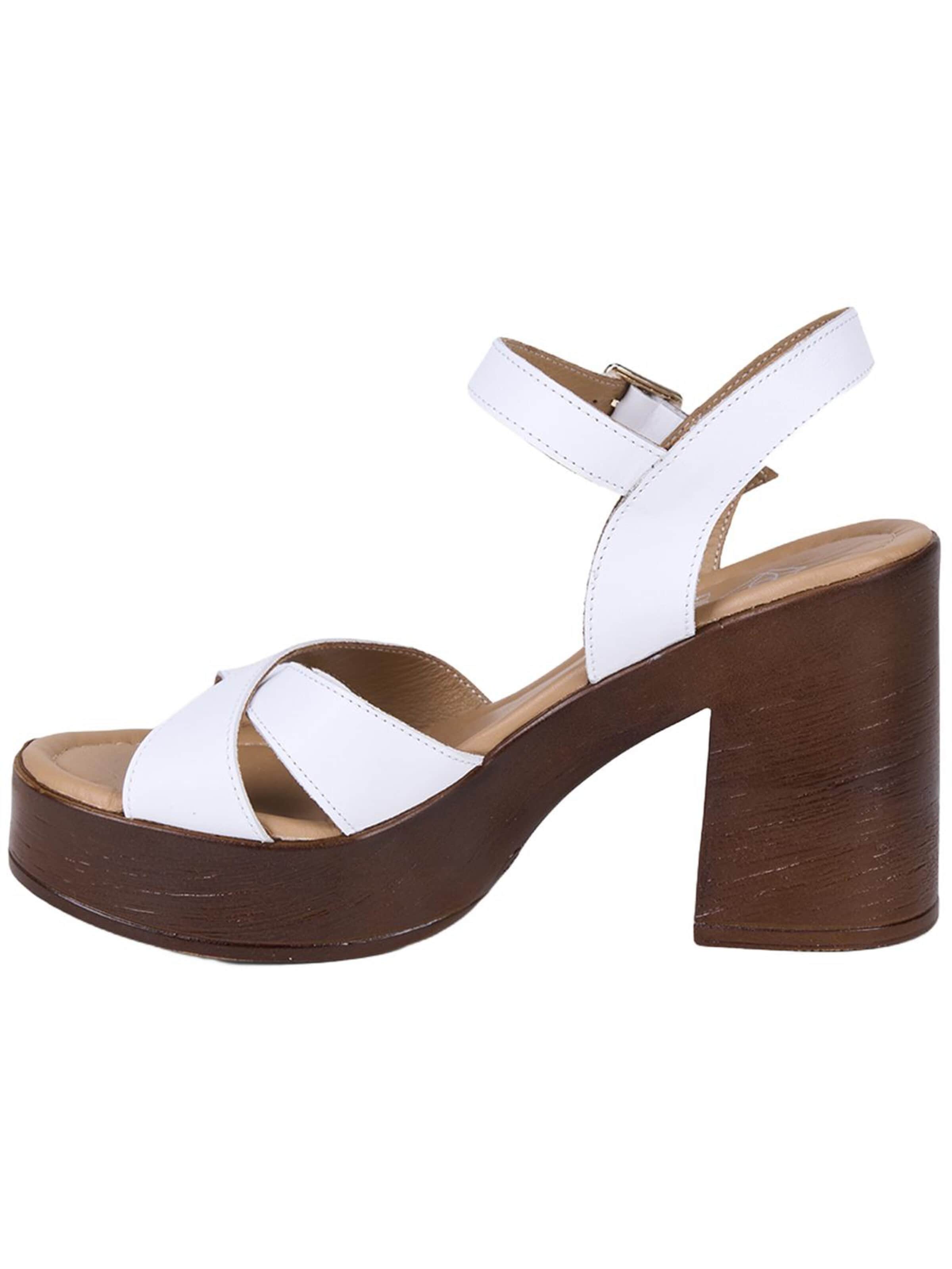 Desa - Sandalias con hebilla 'Sandalen mit Blockabsatz' en blanco