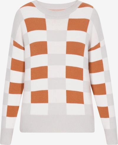 MYMO Pullover 'Back To School' em conhaque / cinzento claro / branco, Vista do artigo