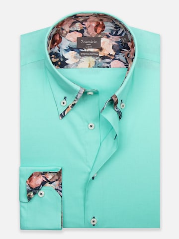 7Camicie Slim fit Zakelijk overhemd in Groen