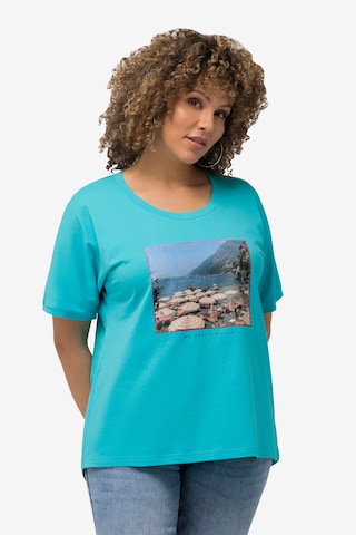 T-shirt Ulla Popken en bleu : devant