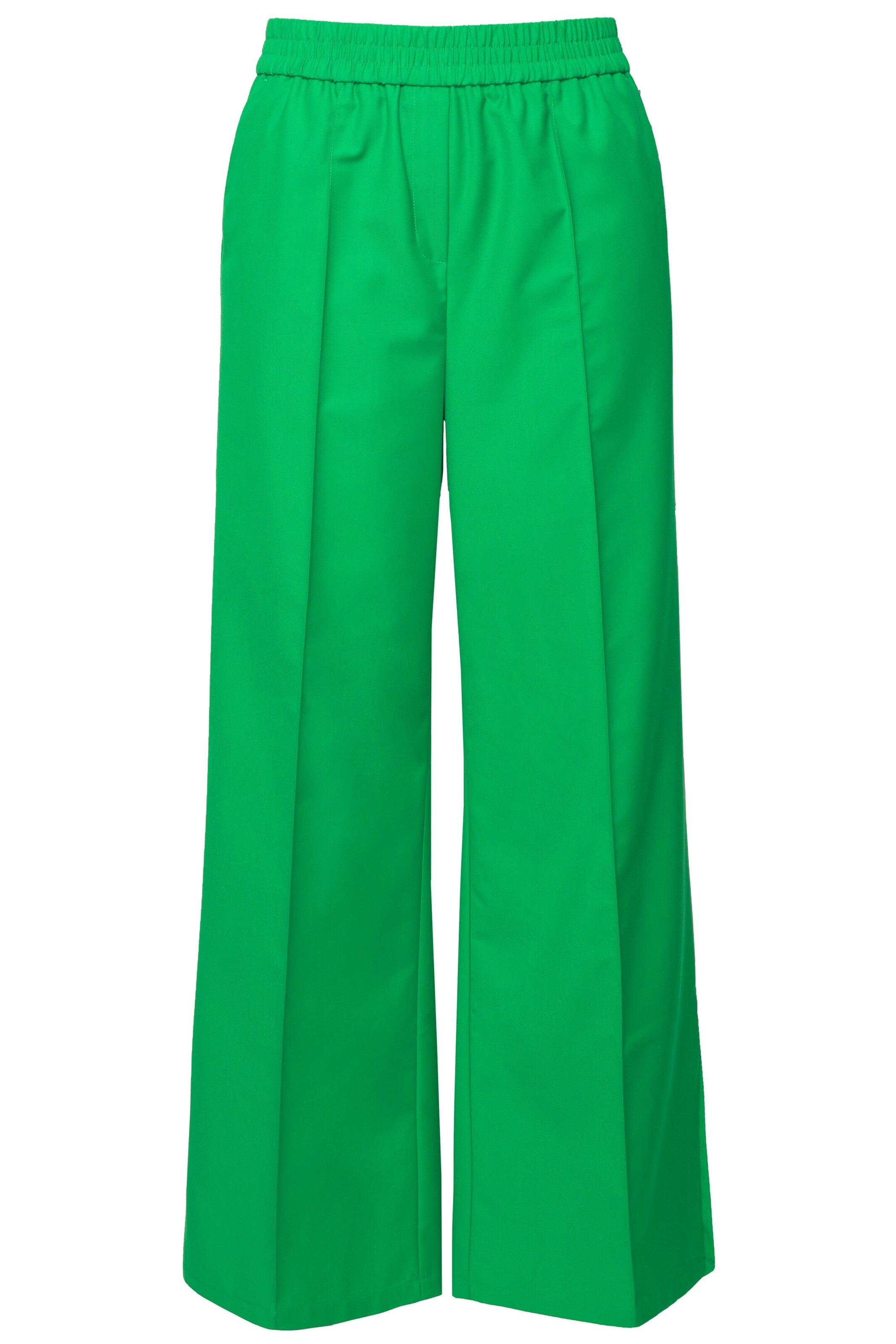 Studio Untold Wide Leg Bügelfaltenhose in Grün: Vorderseite