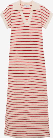 MANGO Pletena haljina 'TUNIS' u boja pijeska / crvena, Pregled proizvoda