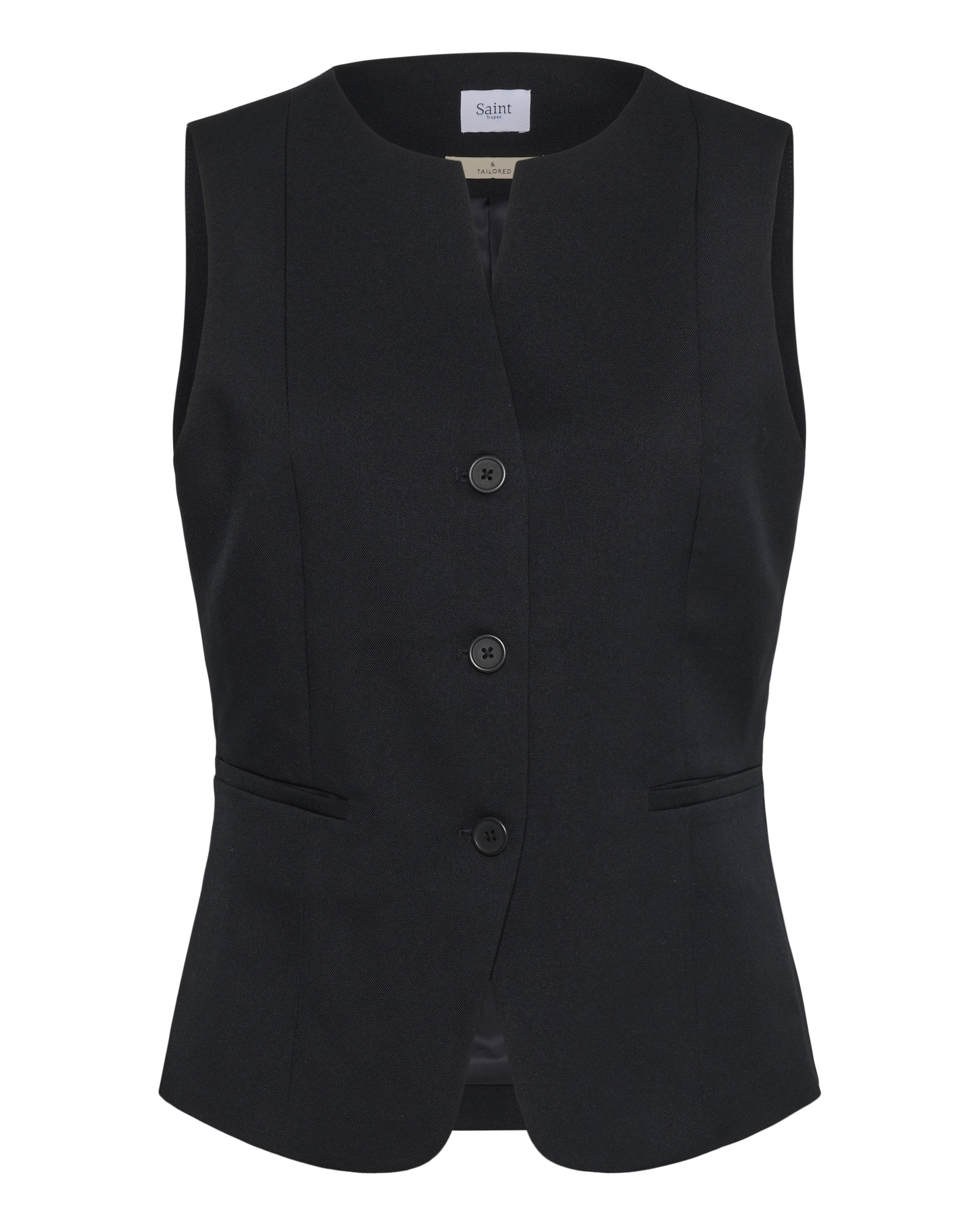 SAINT TROPEZ Vest 'MariSZ' in Black: front