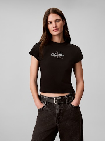 Calvin Klein Jeans Shirt in Zwart: voorkant