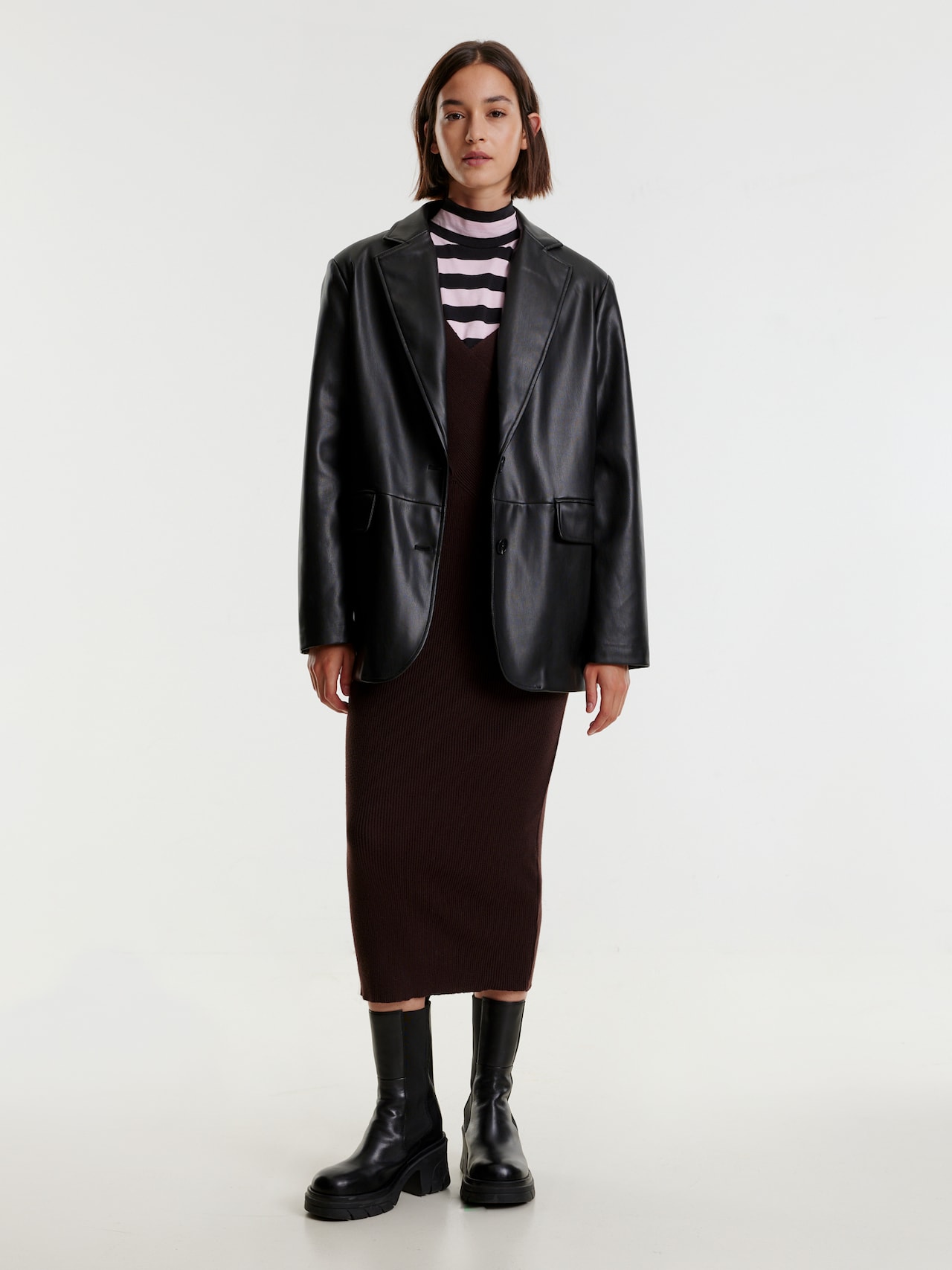 EDITED Producten Gebreide jurk 'Poppy' Bruin