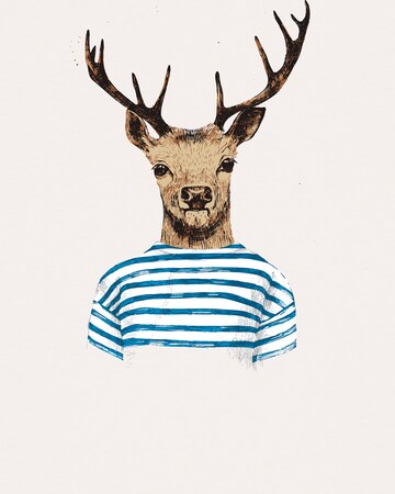 Maglietta ' Hirsch ' di Watapparel in bianco
