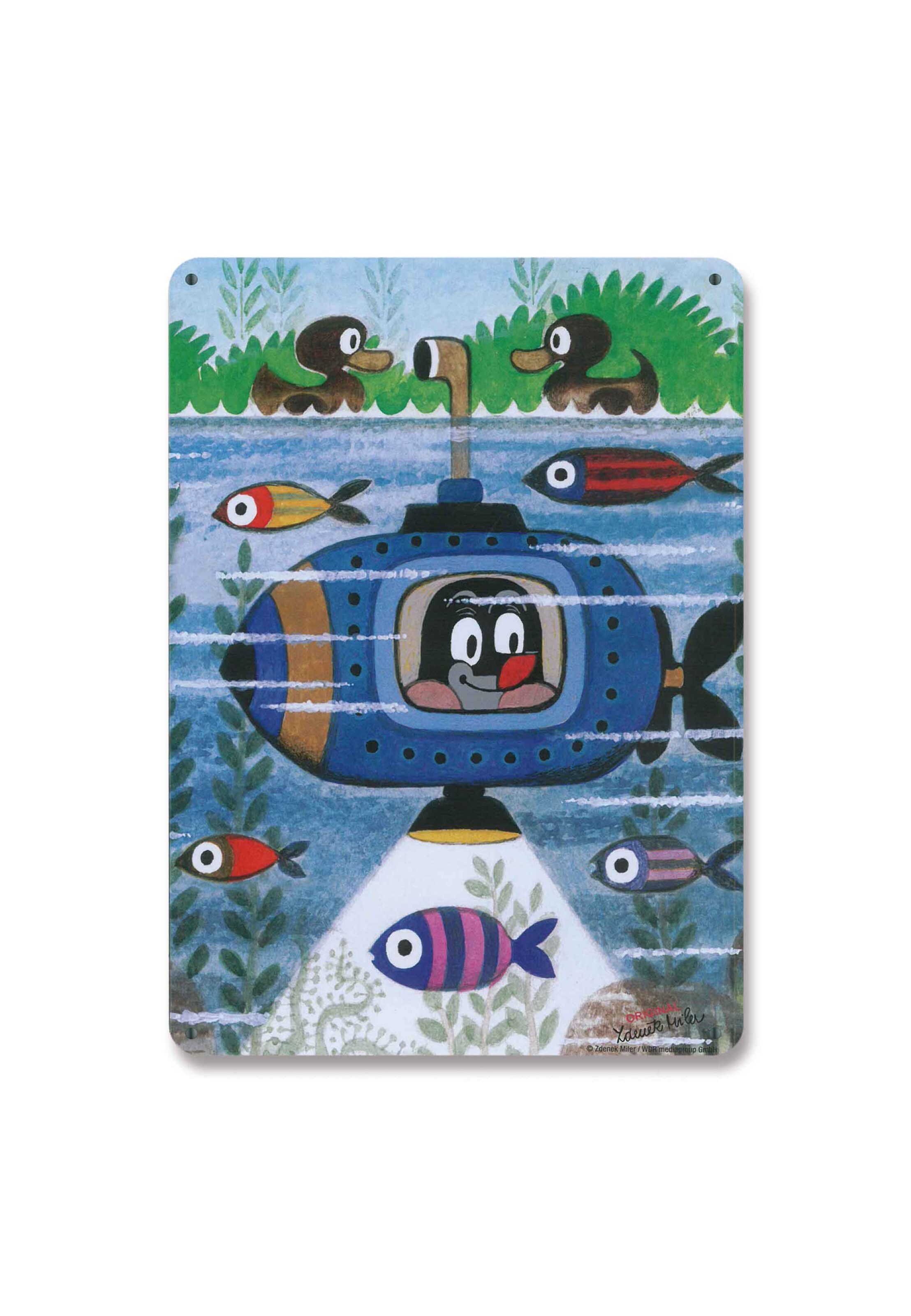 LOGOSHIRT Blechschild 'Der kleine Maulwurf - U-Boot' in Mischfarben: Vorderseite