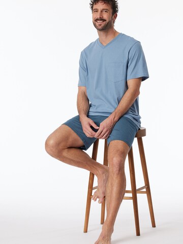 SCHIESSER Pyjama kort ' Comfort Essentials ' in Blauw