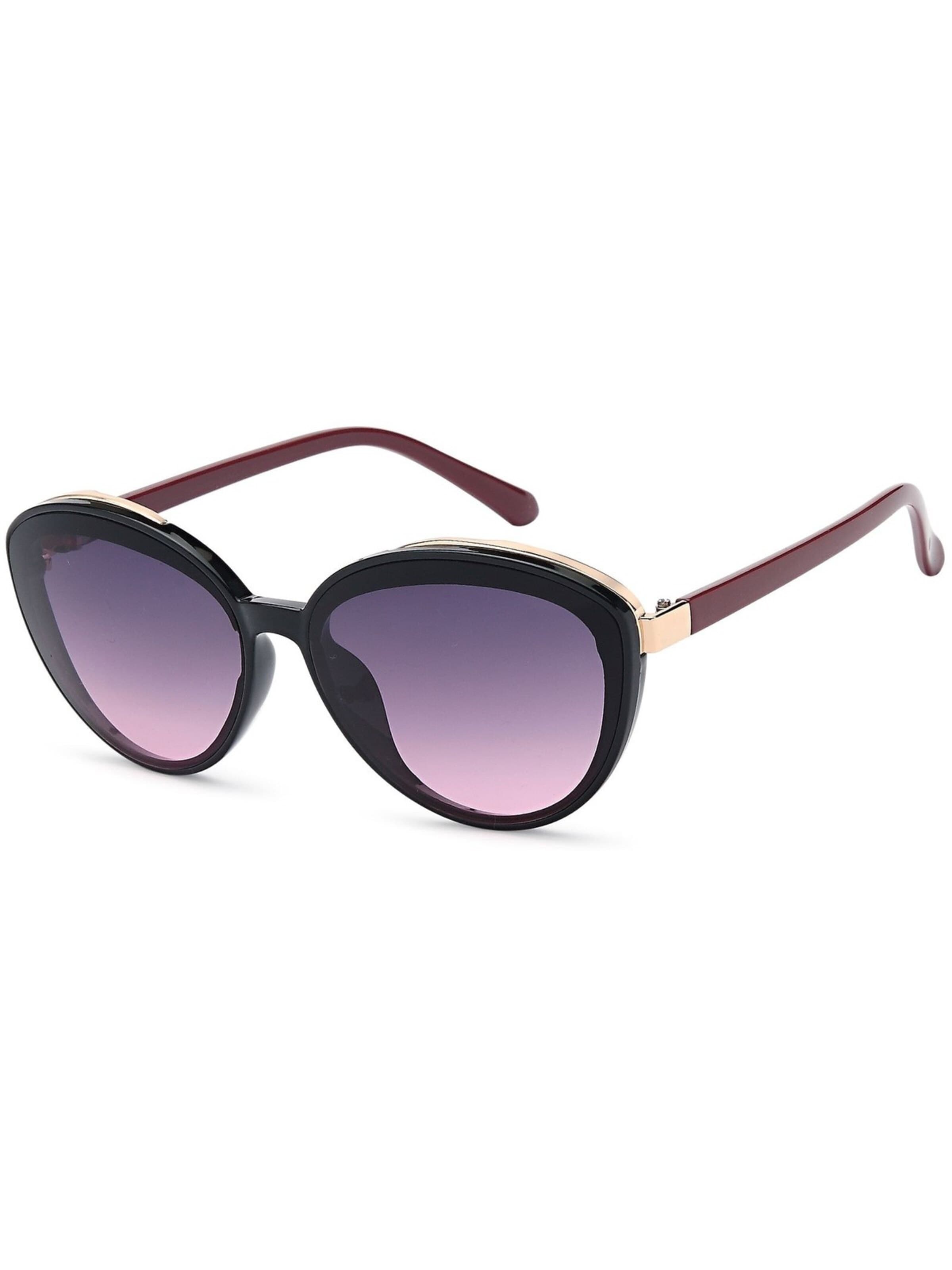 styleBREAKER Sonnenbrille 'Ovale Sonnenbrille - filigraner Kunststoff Rahmen'‌‌‌‌‌‌‌ in Pink: Vorderseite