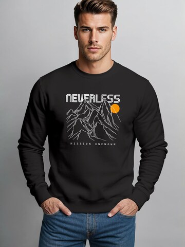 Neverless Sweatshirt 'Gebirge'‌‌‌‌‌‌‌‌‌ in Schwarz