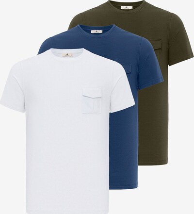 Daniel Hills T-Shirt en bleu / kaki / blanc, Vue avec produit