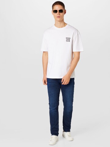 T-Shirt 'GOOD LUCK' Samsøe Samsøe en blanc