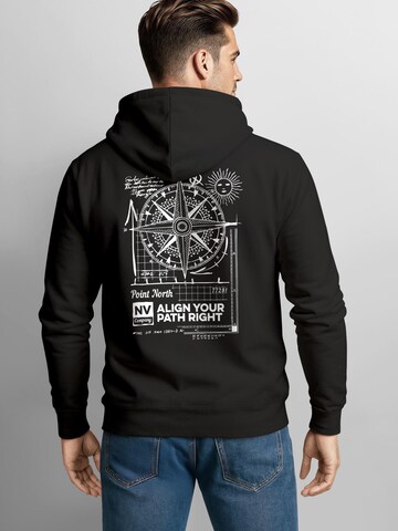 Neverless Zip-Up Hoodie 'Compass' in Black