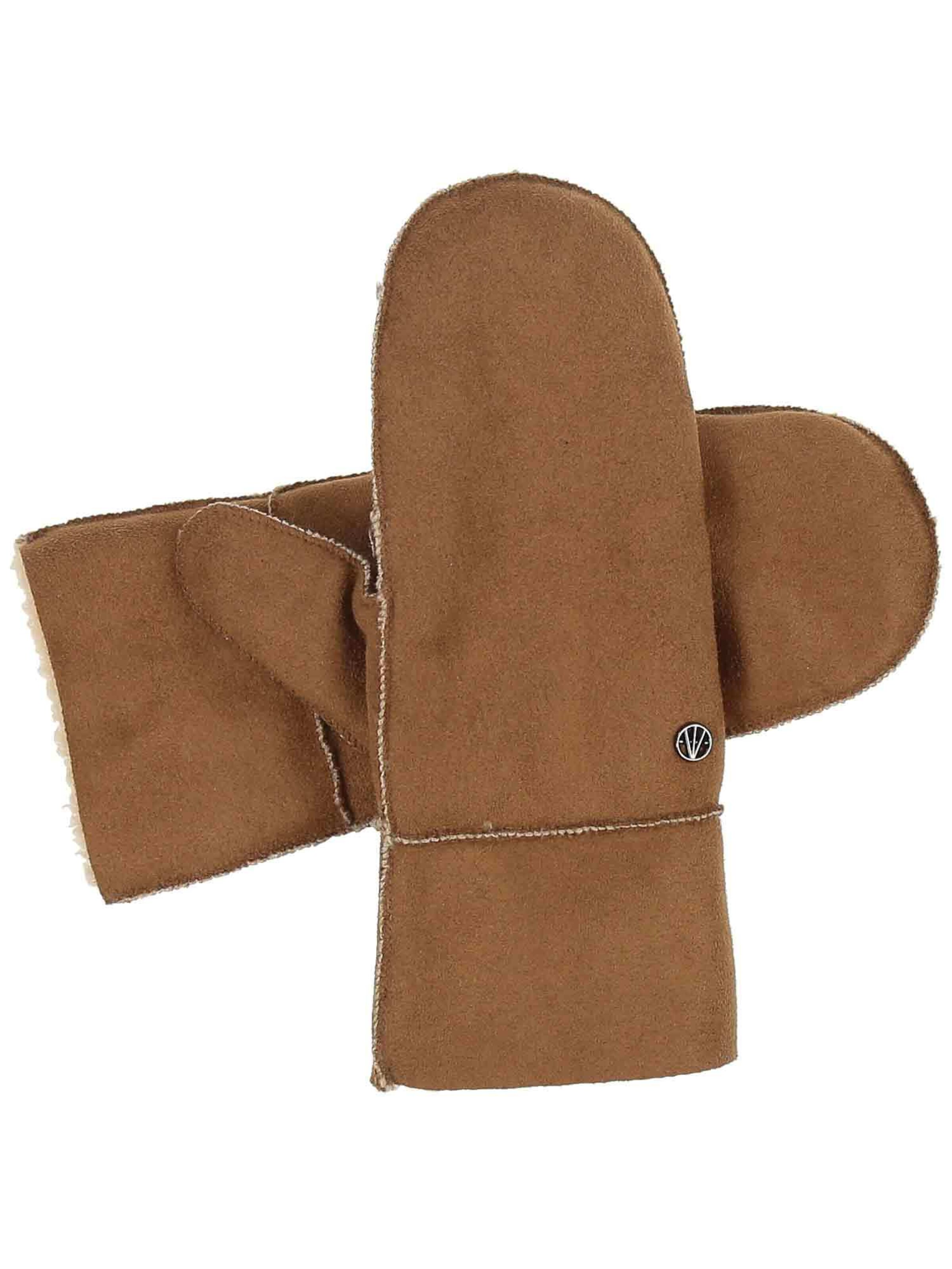 LOEVENICH Mittens in Brown: front