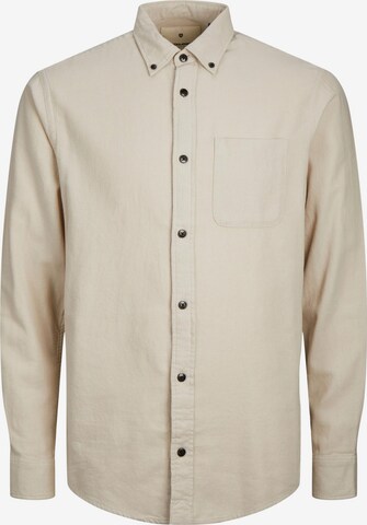 JACK & JONES Button Up Shirt 'BROOK' in Grey: front